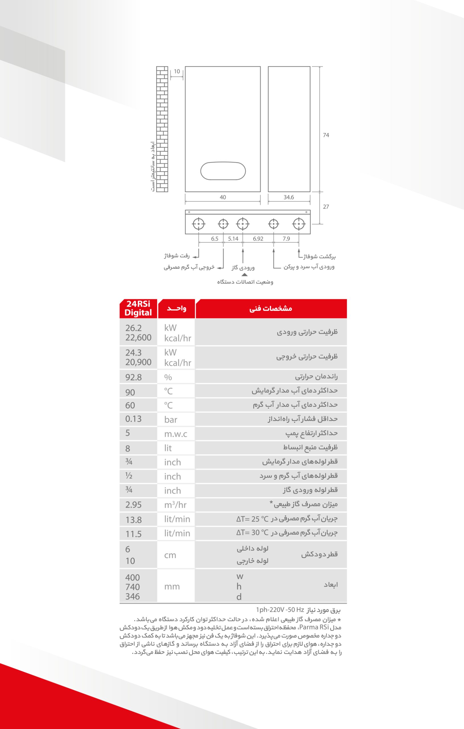 پکیج شوفاژ دیواری بوتان مدل Parma ۲۴