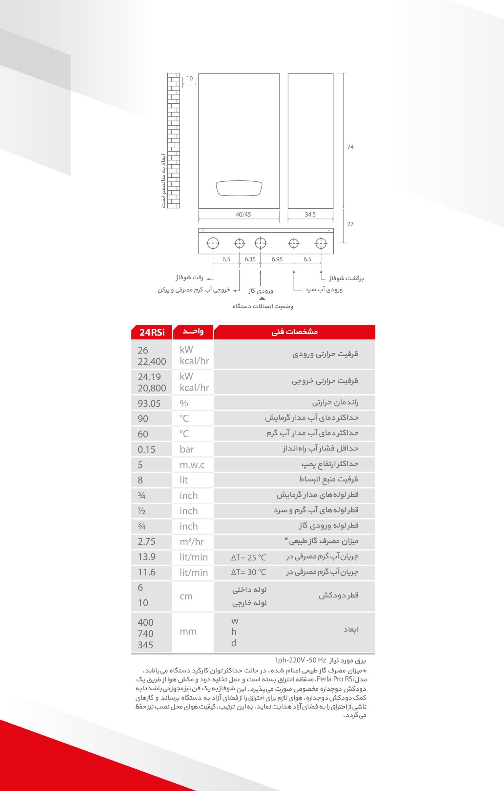 پکیج شوفاژ دیواری بوتان مدل Perla Pro 24 RSi