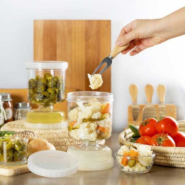 ظرف نگهدارنده ترشیجات مدل ساعت شنی