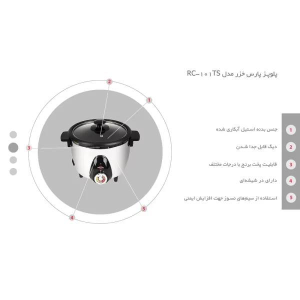 پلوپز پارس خزر مدل RC-101TS - Image 2